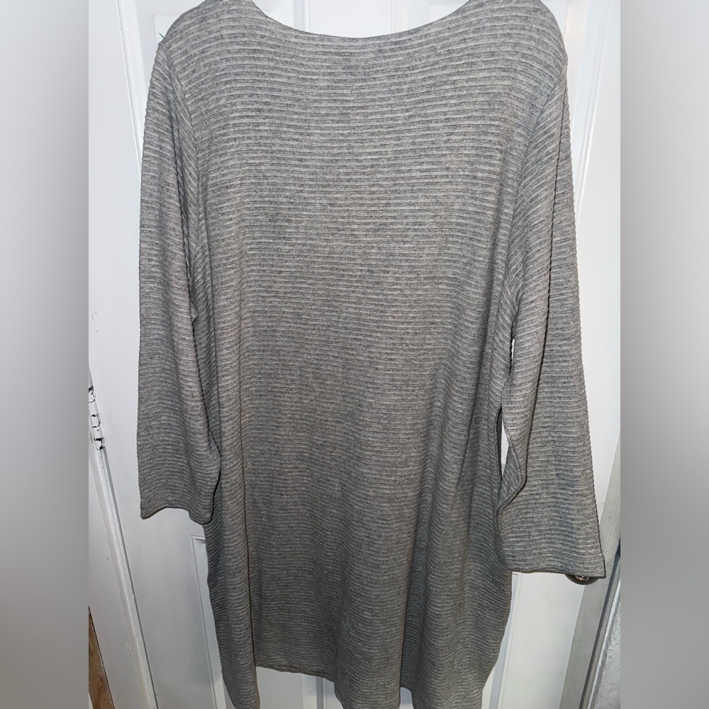 J. Jill Ottoman Sweater Dress Ribbed Long Sleeve Tunic Dress SZ 3X NWT